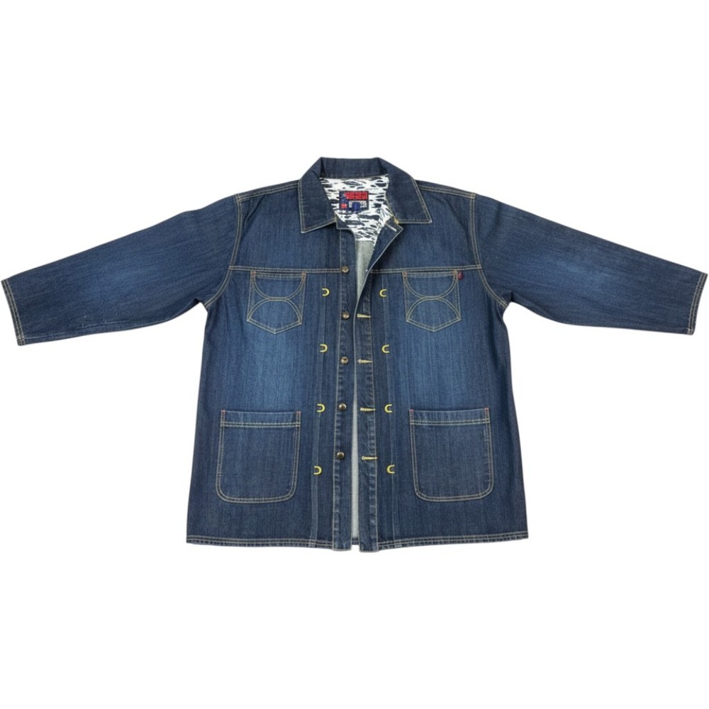 Coogi Denim Jacket Mens 2X Blue Down Under Blue Chore Coat D-Ring Streetwear